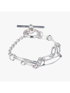 Hermes Chaine D'ancre Punk Silver Bracelet